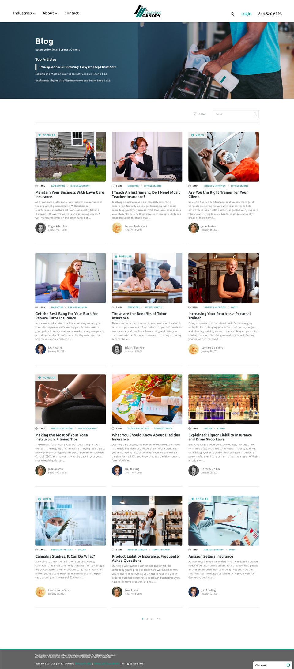 ic blog landing page